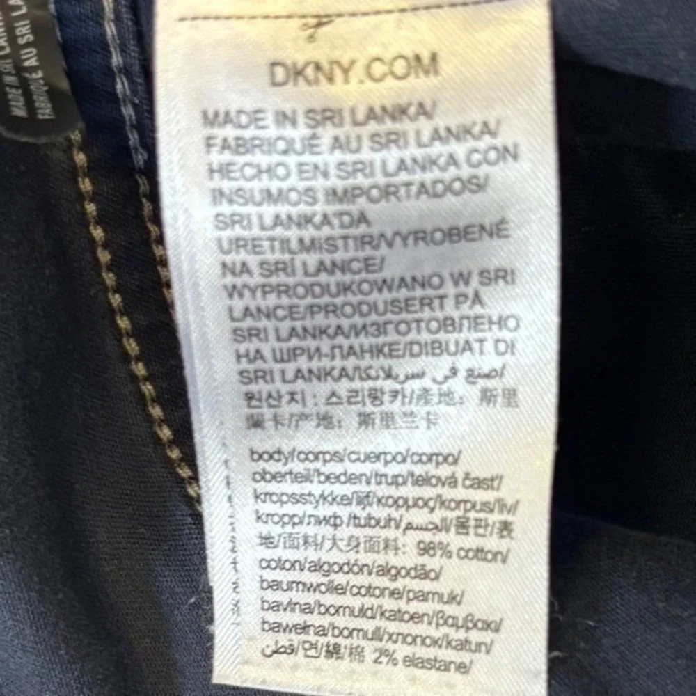 DKNY Mens Slim Straight Pants Dark Navy Blue Stretch Cotton W34 L30‎